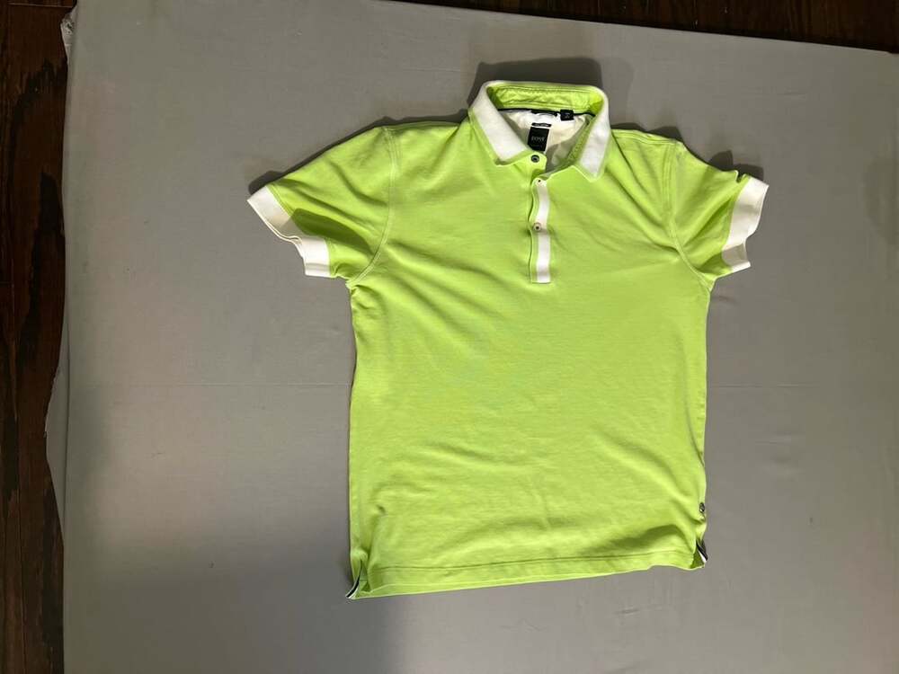 Hugo Boss Regular Fit Pima Cotton Polo Shirt Lime Green White